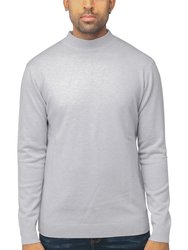 Men's Basic Casual Mockneck Sweater - Light Heather Grey
