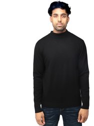 Men's Basic Casual Mockneck Sweater - Black