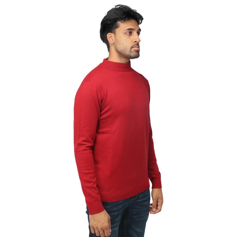 Men's Basic Casual Mockneck Sweater