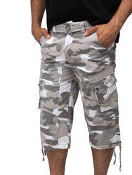 Men's Belted 18" Long Cargo Shorts With Draw Cord