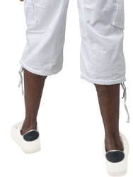 Men's Belted 18" Long Cargo Shorts With Draw Cord