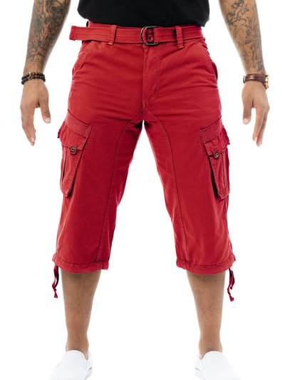 X RAY Mens Belted Long Cargo Shorts With Draw Cord product