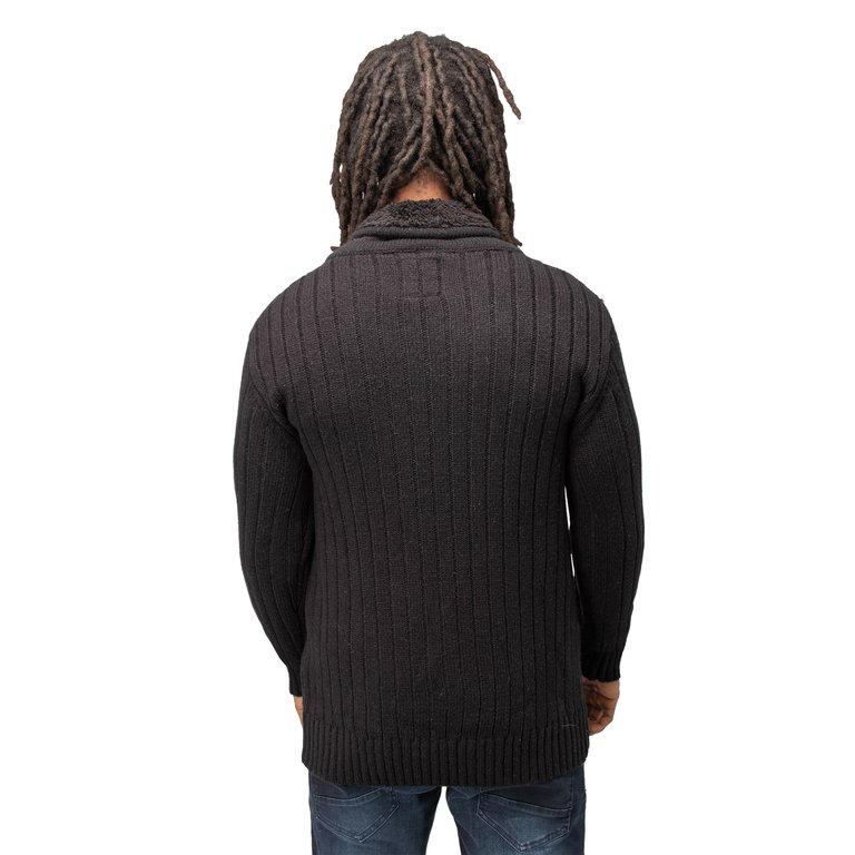 Men's Casual Cable Knitted Cowl Neck Pullover Sweater
