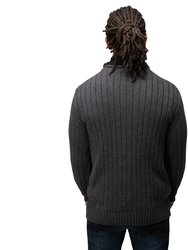 Men's Casual Cable Knitted Cowl Neck Pullover Sweater