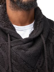 Men's Casual Cable Knitted Cowl Neck Pullover Sweater