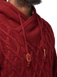 Men's Casual Cable Knitted Cowl Neck Pullover Sweater