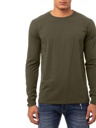 Men's Classic Long Sleeve Crewneck T-shirt - Army Green