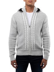 Men's Full-zip Knit Sweater Jacket - Oatmeal