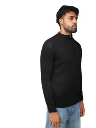 Men's Quarter Zip Mock Neck Pullover Sweater
