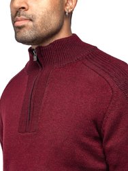 Men's Quarter Zip Mock Neck Pullover Sweater