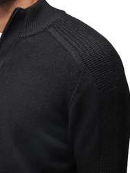 Men's Quarter Zip Mock Neck Pullover Sweater