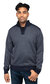 Men's Quarter Zip Pullover Top With Contrast Shoulder Piecing