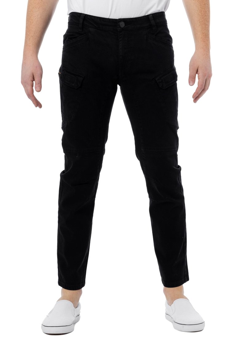 Men's Slim Look Cargo Pants - Jet Black