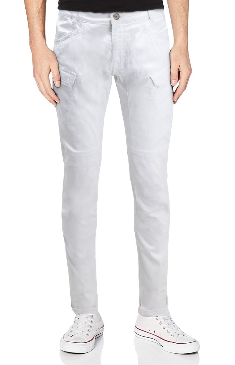 Men's Slim Look Cargo Pants - White
