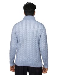 Men's Soft Slim Fit Turtleneck Pullover Sweaters - Baby Blue