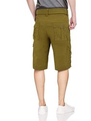 Mens Tactical Cargo Shorts Camo And Solid Colors 12.5" Inseam Knee Length Classic Fit Multi Pocket