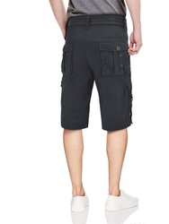 Mens Tactical Cargo Shorts Camo And Solid Colors 12.5" Inseam Knee Length Classic Fit Multi Pocket