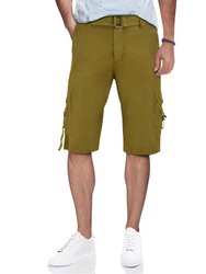 Mens Tactical Cargo Shorts Camo And Solid Colors 12.5" Inseam Knee Length Classic Fit Multi Pocket - British Khaki