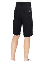 Mens Tactical Cargo Shorts Camo And Solid Colors 12.5" Inseam Knee Length Classic Fit Multi Pocket