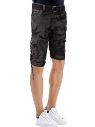 Mens Tactical Cargo Shorts Camo And Solid Colors 12.5" Inseam Knee Length Classic Fit Multi Pocket