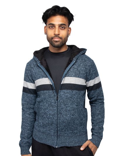 X RAY Men's Zip Up Hooded Sweater With Stripes & Lining product
