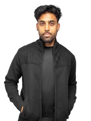 Men's Zip Up Jacket with Suede Peicing & Lining