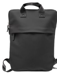 PU Leather Lightweight Laptop Backpack - Black