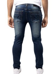 Slim Fit Basic Casual Denim Jeans - Blue