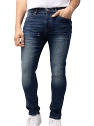 Slim Fit Basic Casual Denim Jeans - Blue