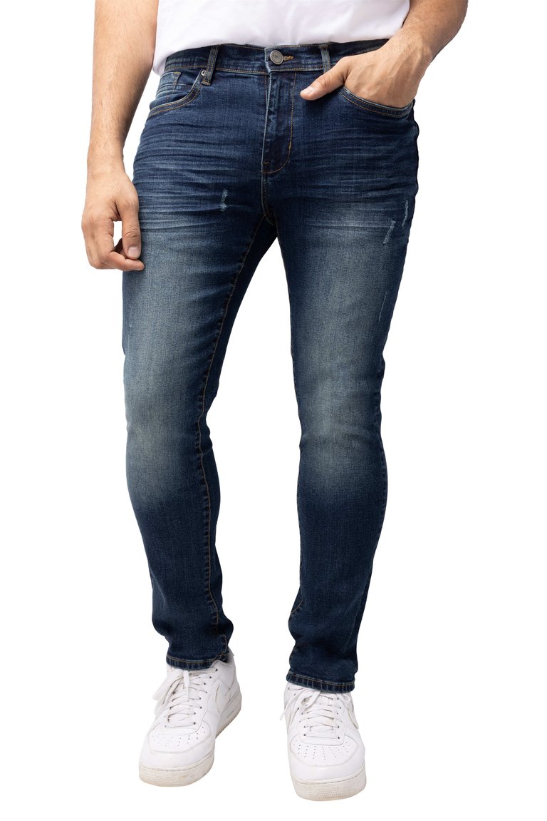 Slim Fit Basic Casual Denim Jeans - Blue