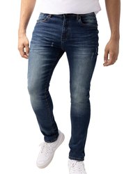 Slim Fit Basic Casual Denim Jeans - Blue