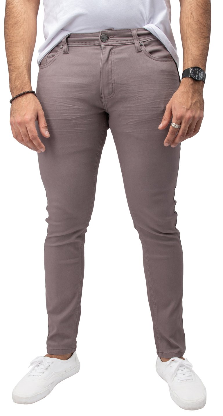 Slim Fit Stretch Colored Denim Commuter Pants - Grey