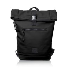 Waterproof Expandable Roll Top Backpack - Black
