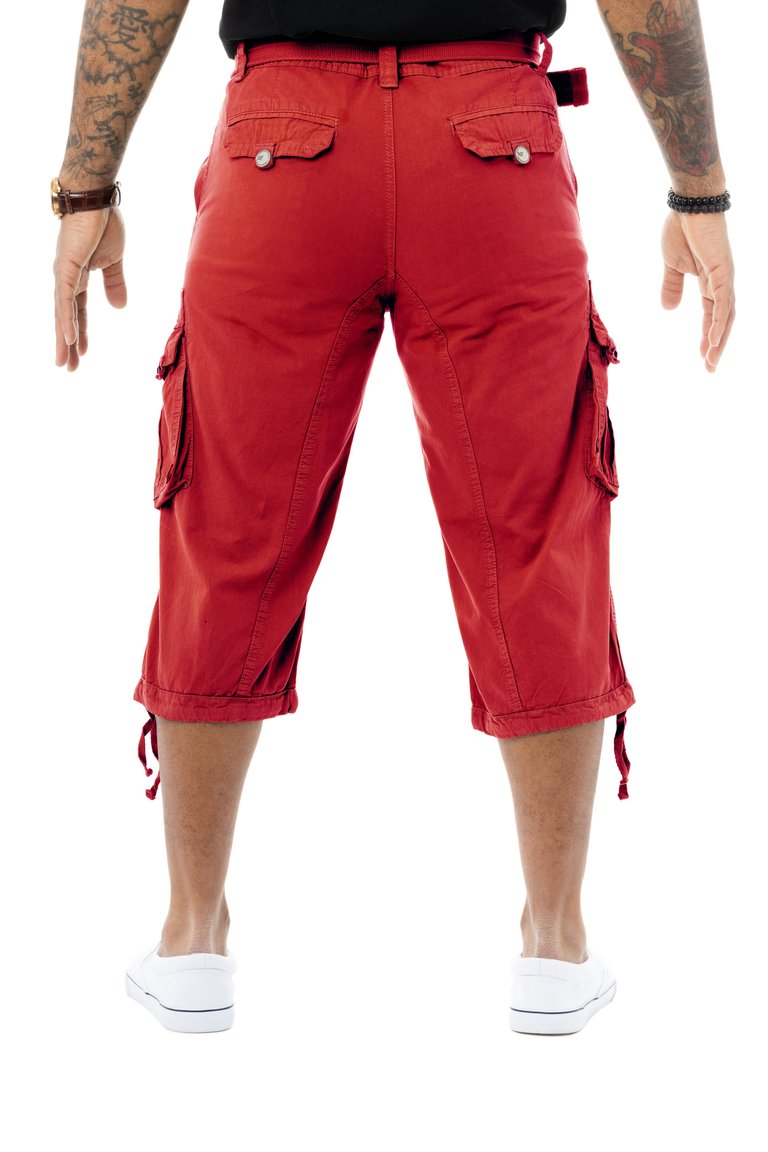 X RAY Mens Belted 18" Inseam Below Knee Long Cargo Shorts With Draw Cord Big & Tall Available