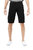 X RAY Men's Belted Twill Tape 12.5" Inseam Knee Length Cargo Shorts - Black