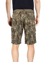 X RAY Men's Belted Twill Tape 12.5" Inseam Knee Length Cargo Shorts