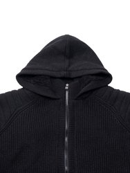X RAY Men's Button Cable Knit Full Zip Hooded Sweater Jacket