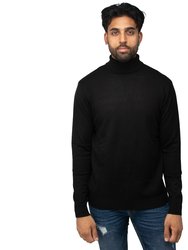 X RAY Men's Turtleneck Mock Neck Pullover Sweater Big & Tall Available - Black