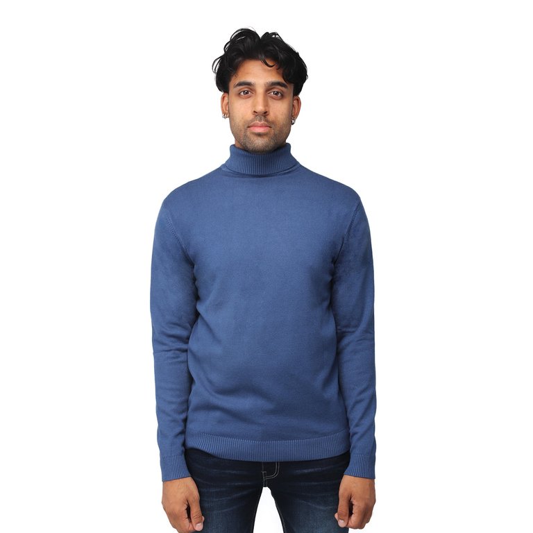 X RAY Men's Turtleneck Mock Neck Pullover Sweater Big & Tall Available - Ink Blue
