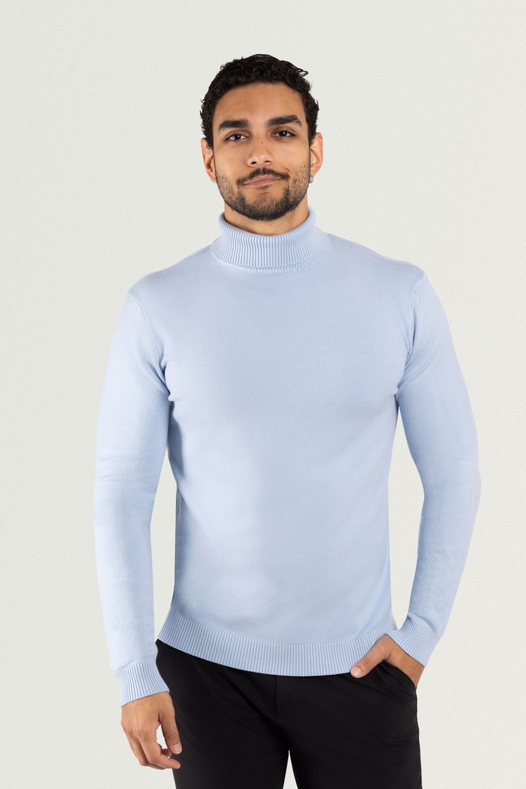 X RAY Men's Turtleneck Mock Neck Pullover Sweater Big & Tall Available - Powder Blue