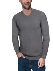 XMW-39137 Classic V-Neck Sweater - Heather Mauve