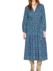 Ambrose Dress In Indigo Flora - Indigo Flora