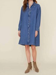 Keegan Denim Dress In Nightingale - Nightingale