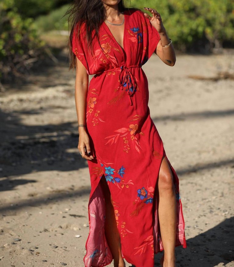 Tahiti Mumu Dress In Red - Red