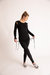 Kaiyla Long Sleeve Scoop Shirred Top - Black