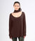Mercedes Cowl Neck Top - Chocolate