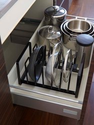 Adjustable Pot Lid And Frying Pan Organizer - Steel