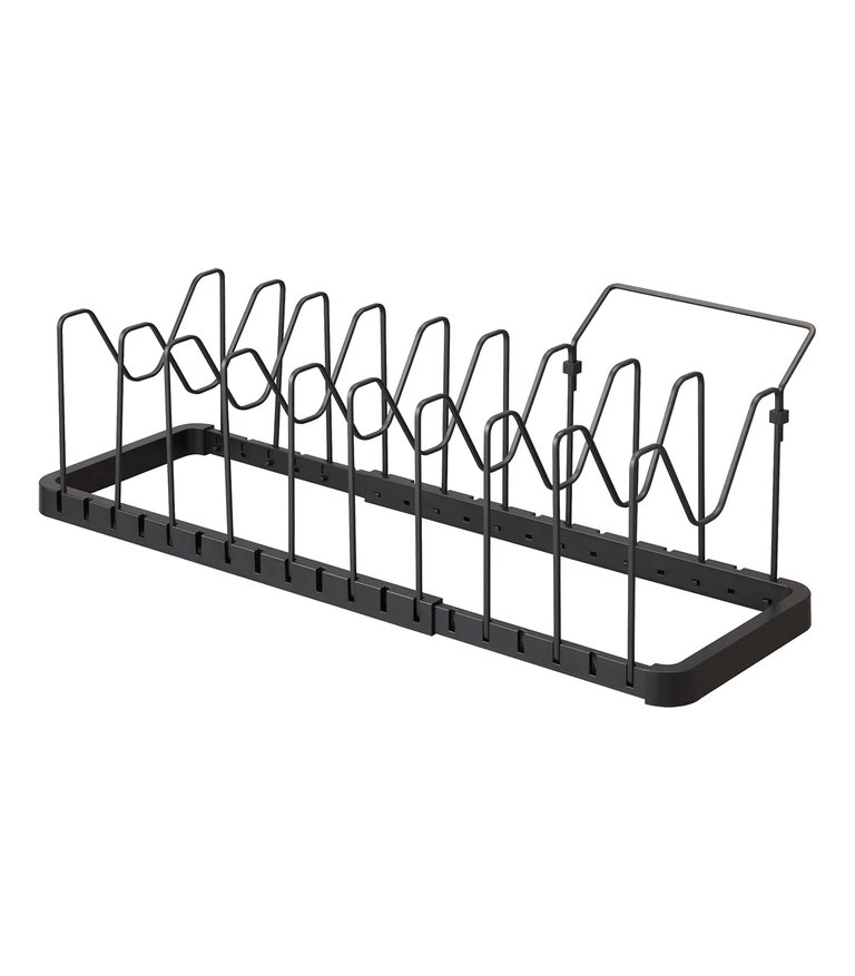 Adjustable Pot Lid Organizer - Steel - Black