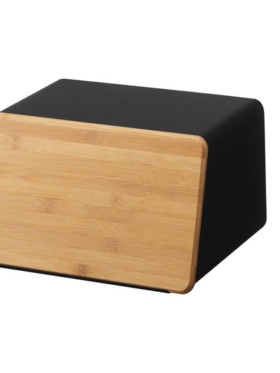 Yamazaki Home Bread Box With Cutting Board Lid - Steel + Wood product