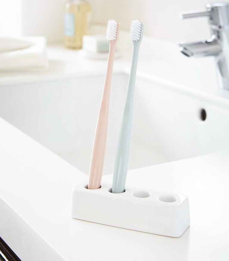Ceramic Toothbrush Stand - White